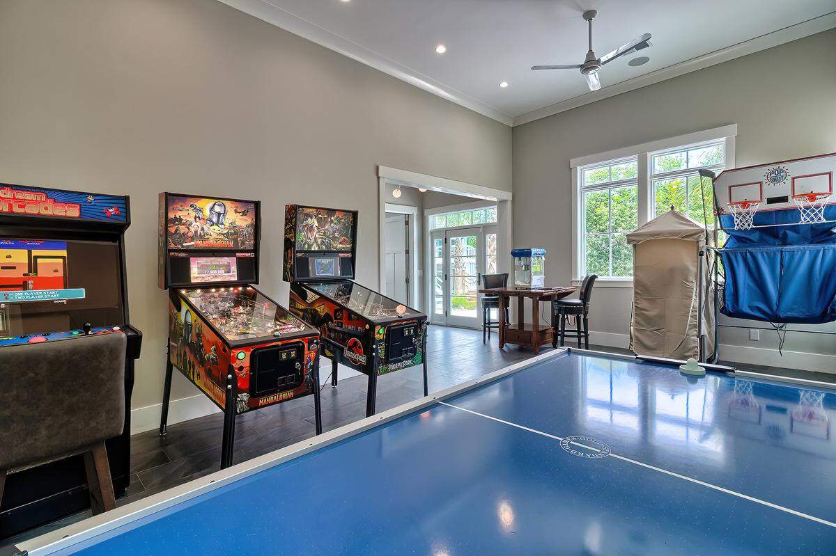 The game room for a $3.4 million luxury home for sale by Lake Murray.