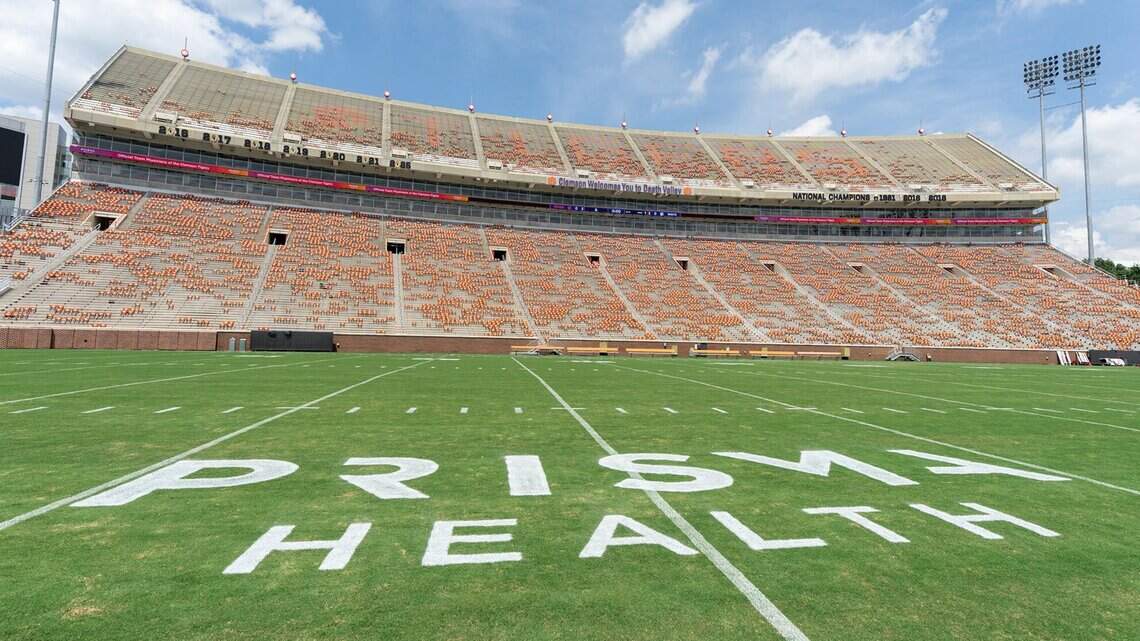 Look: Clemson adds corporate sponsor logo to football field for first time
