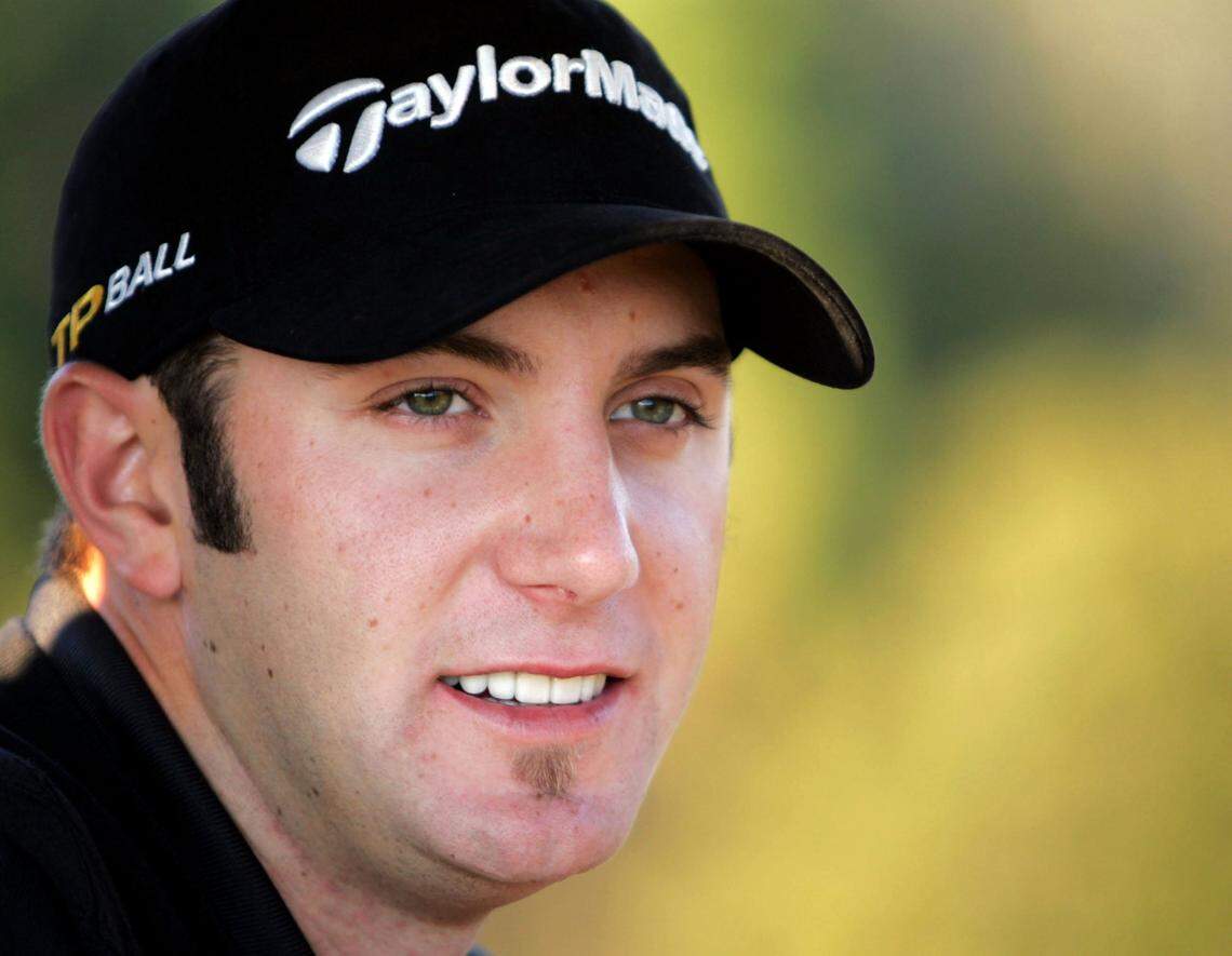 From 2008: Dustin Johnson, after his rookie year on the PGA Tour, visits the TPC of Myrtle Beach course for practice.