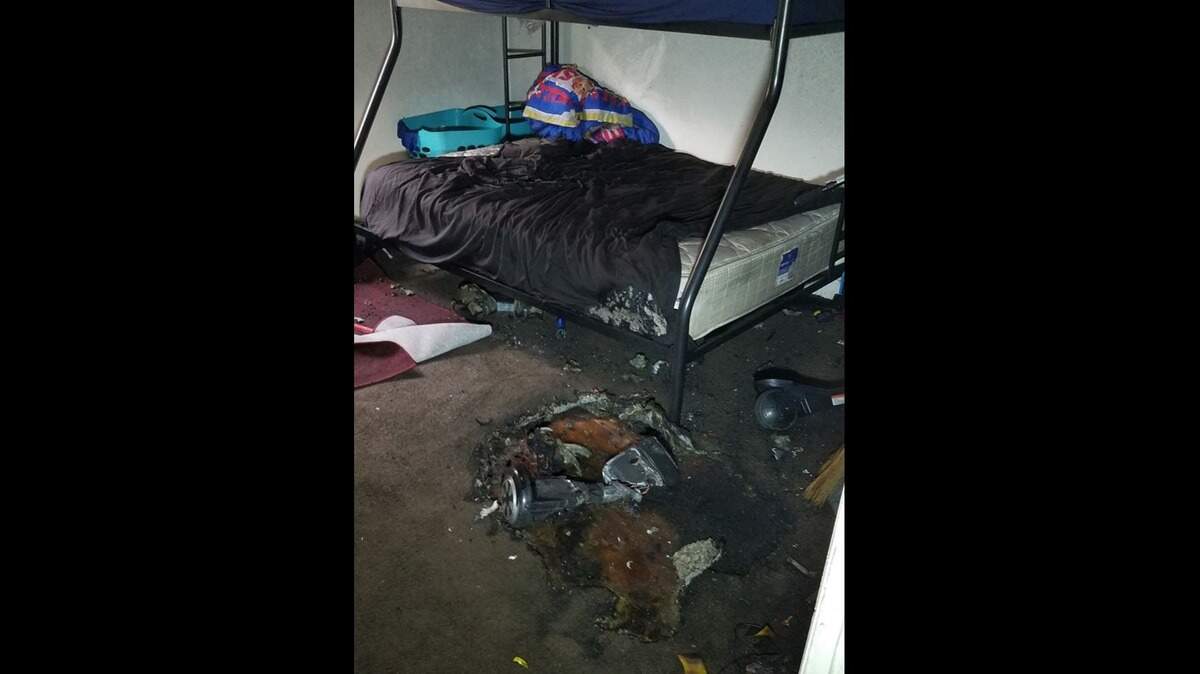 A hoverboard started a fire in a Charleston, South Carolina, Wednesday, officials said. 