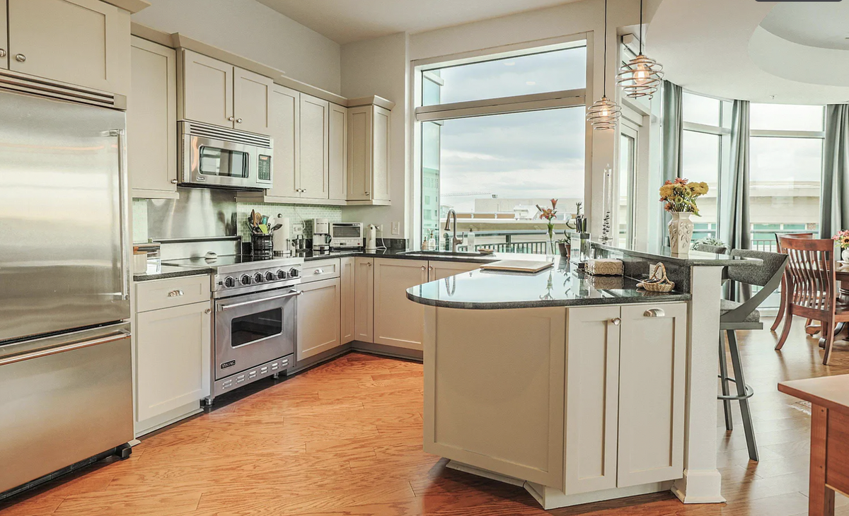 A condominium at Terrace at RiverPlace in downtown Greenviille has an open concept.