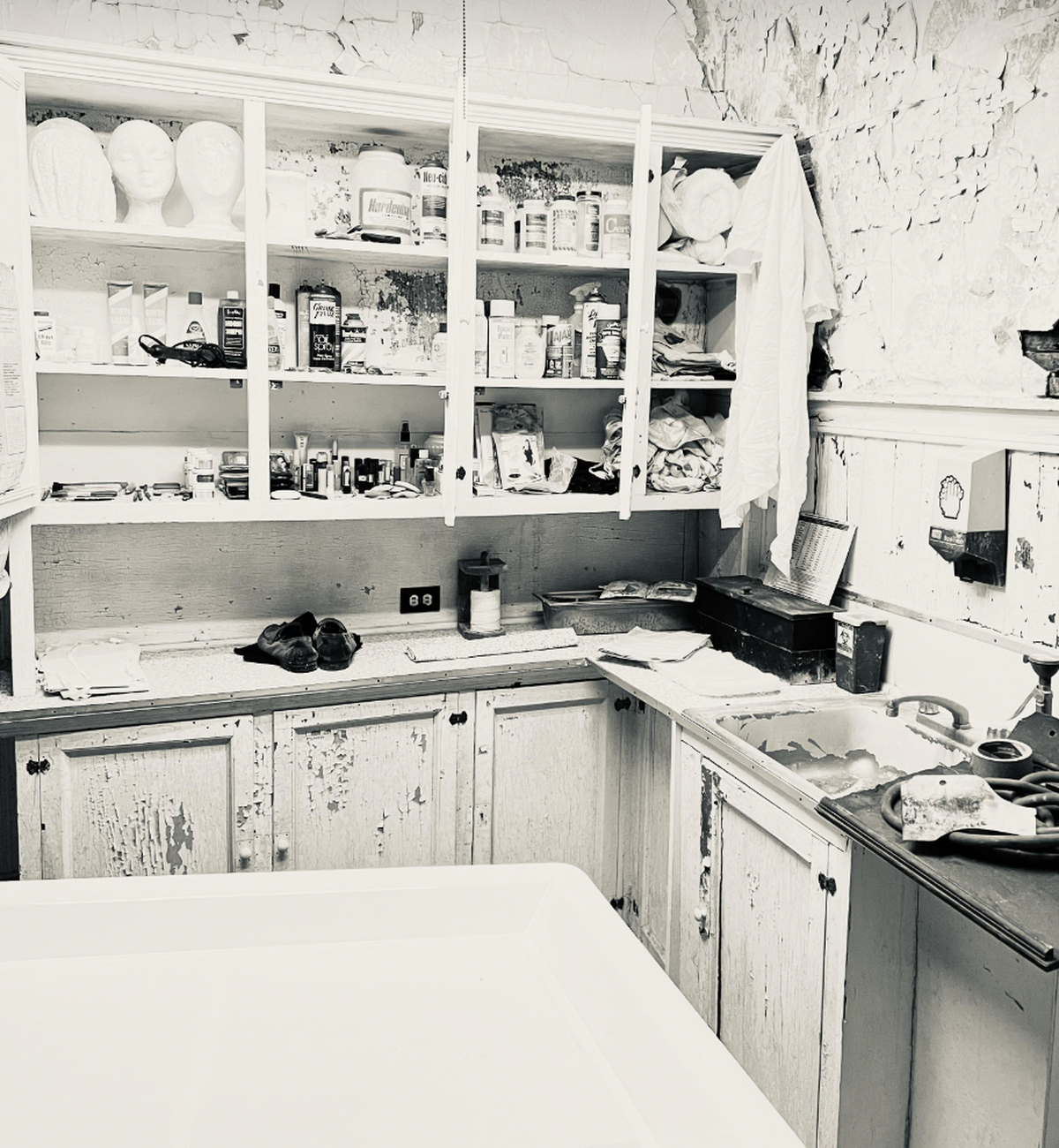 The embalming room remains and will be restored.