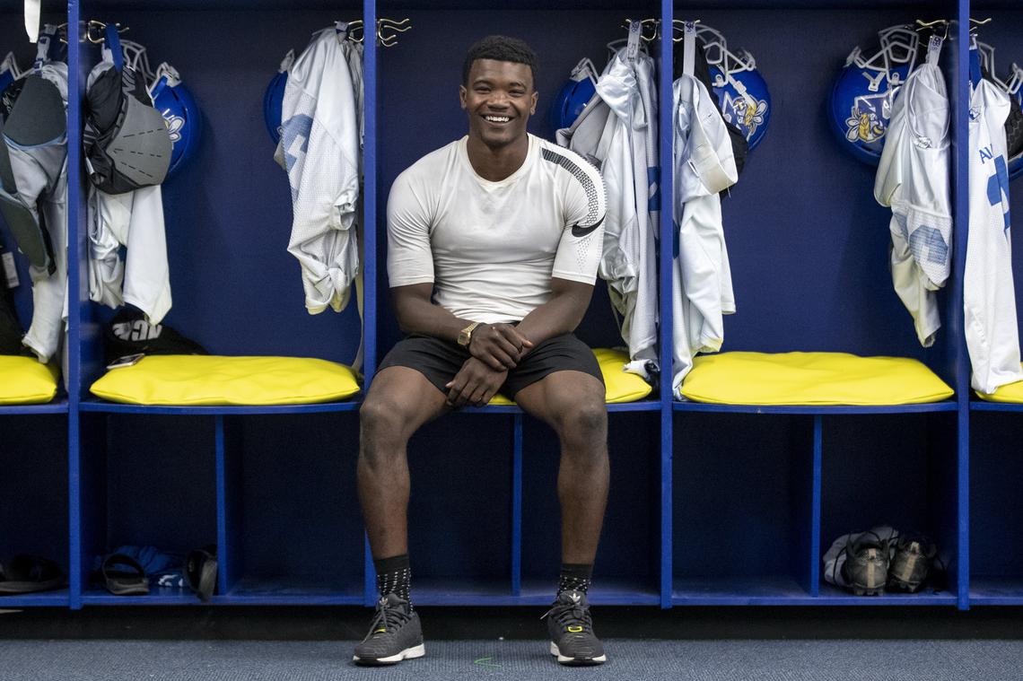 Gary Tyner, a Georgia native, is quarterback for Allen University’s football team. Allen University is reviving the football program after 13 years. The team is comprised of all freshmen.