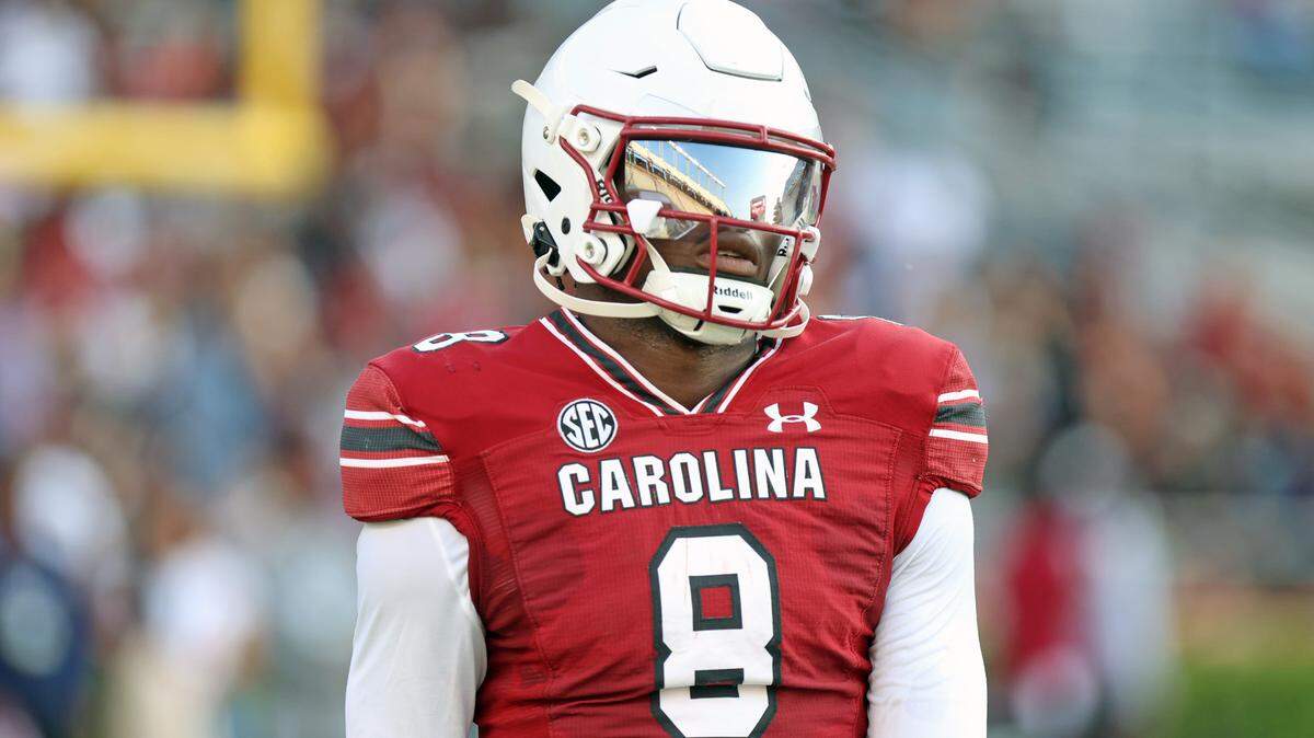 South Carolina’s Nyck Harbor in the 2025 spring football game at Williams-Brice Stadium.