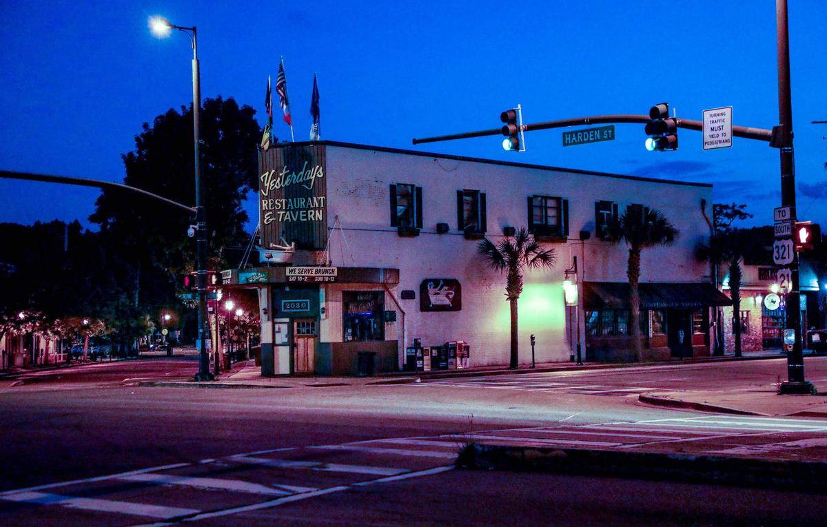 Columbia’s Five Points business district is fairly empty compared to times before the coronavirus shut down many businesses. Yesterday’s Restaurant &Tavern has been a cornerstone to Columbia’s Five Points for more than 40 years. 4/15/20