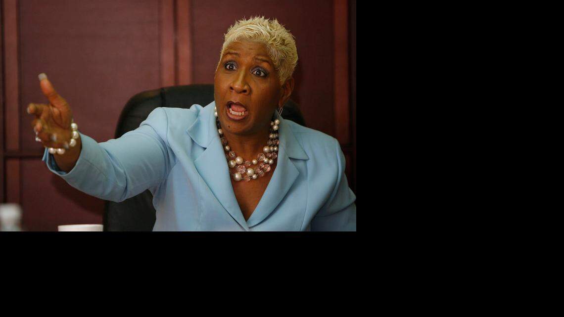 SC HIV/AIDS Council executive director Dr. Bambi Gaddist talks about the need for more funding during a staff meeting at her office.