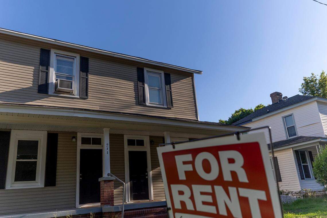 Many of the historic mill houses are rental properties like this one on Carolina Street.