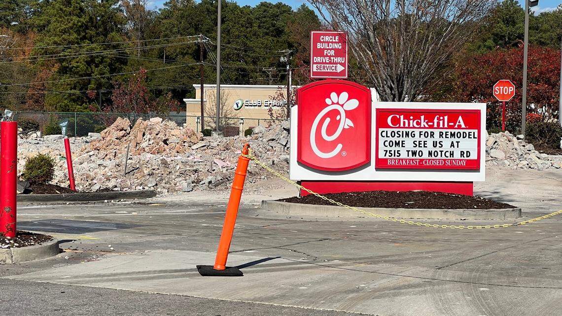 The Chick-fil-A at 5440 Forest Drive has been demolished and will be remodeled.