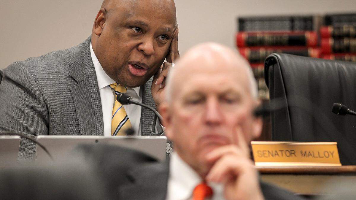 State Sen. Gerald Malloy, D-Darlington, pushed for the advancement of H. 5118 during a Senate Judiciary Committee meeting on Tuesday, April 9, 2024, even though he admitted to not reading the bill. (Photo by Travis Bell/STATEHOUSE CAROLINA)