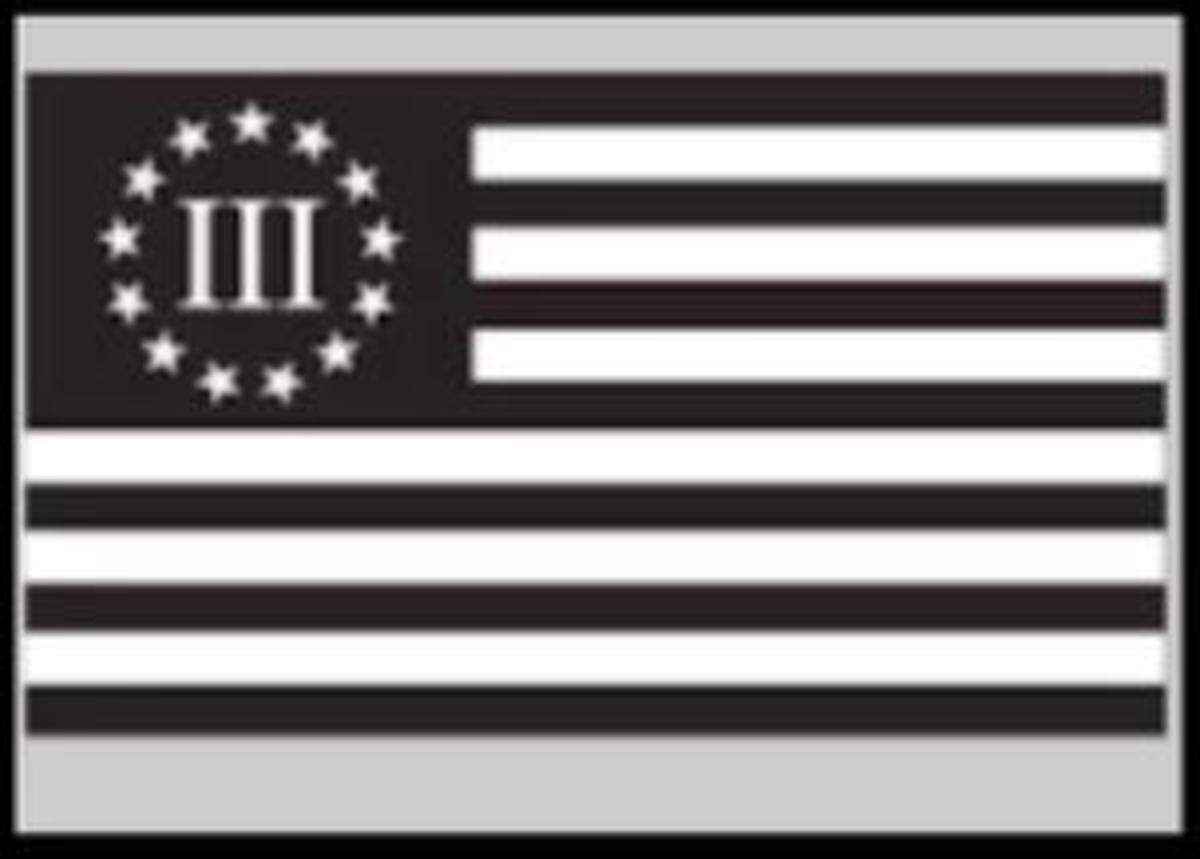 This file image shows a Three Percenters logo, and the Columbia Police Department said an officer had a similar image on a sticker on his personal vehicle.