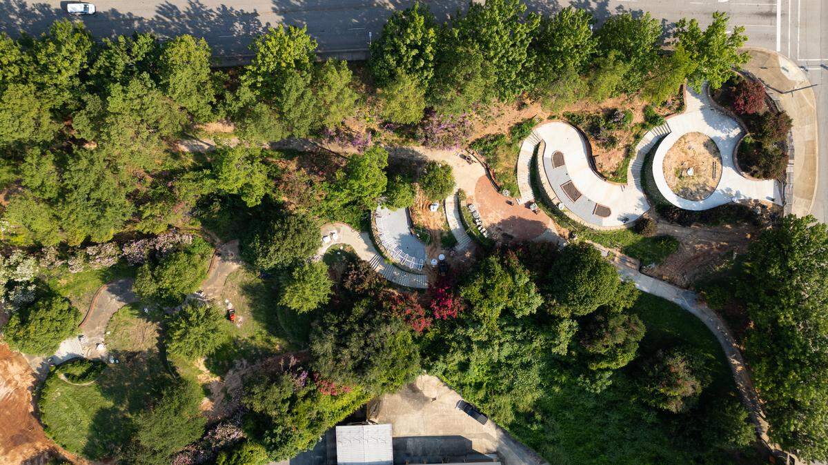 Finlay Park from the air on Friday, August 16, 2024.