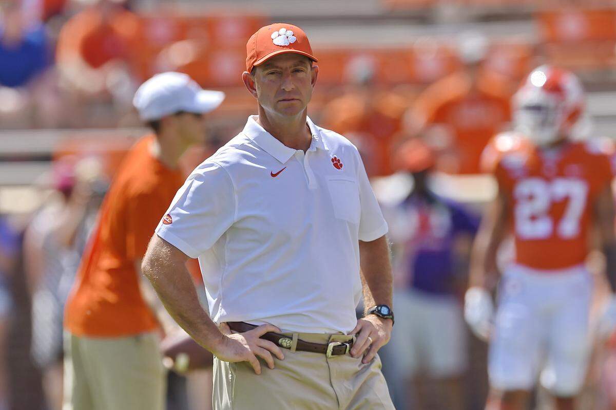 Clemson coach Dabo Swinney expects a tough challenge from Charlotte on Saturday.