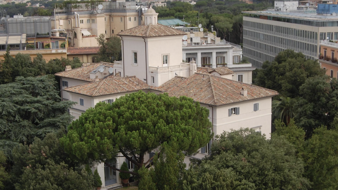Villa Aurora sits on a hill above Rome.