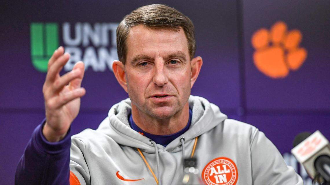 Clemson football Coach Dabo Swinney talks about the early period National Signing Day players coming to Clemson, at the Smart Family Media Center Wednesday, December 4, 2024 in Clemson, South Carolina.