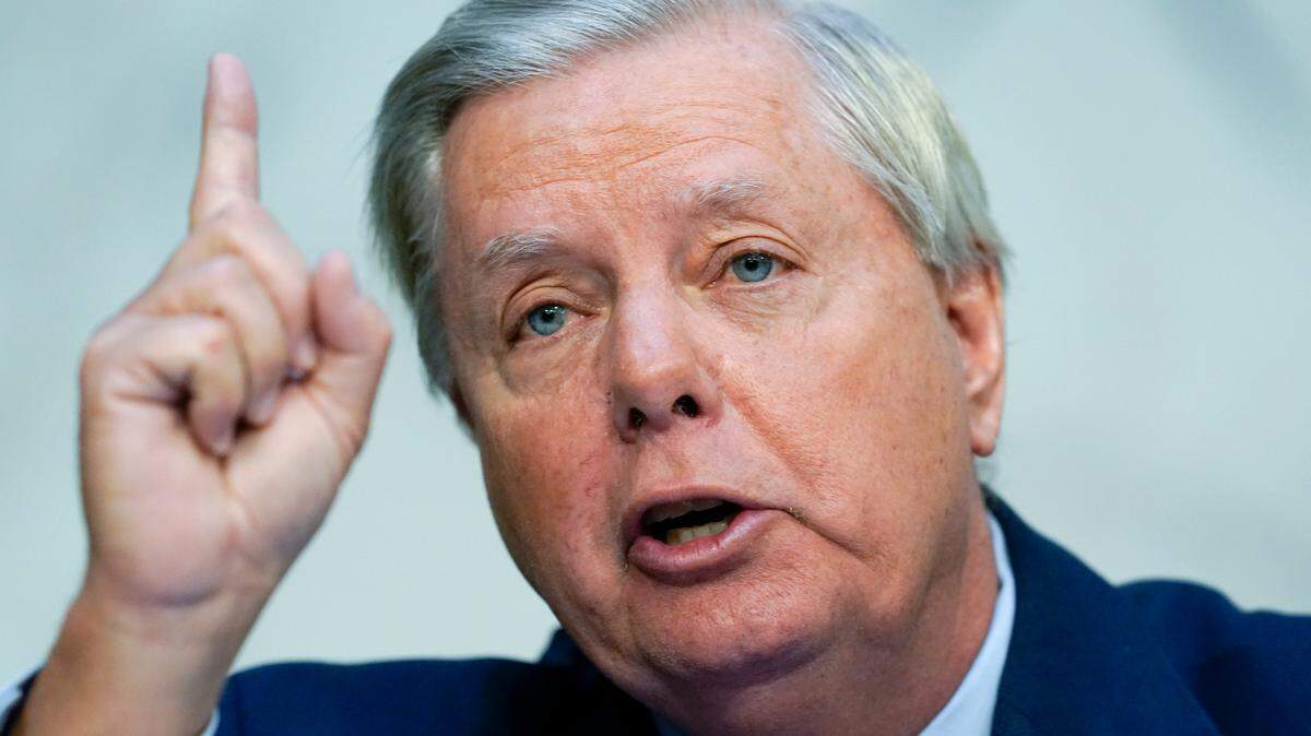 Sen. Lindsey Graham, R-S.C., questions Supreme Court nominee Ketanji Brown Jackson during a Senate Judiciary Committee confirmation hearing on Capitol Hill in Washington, Wednesday, March 23, 2022.