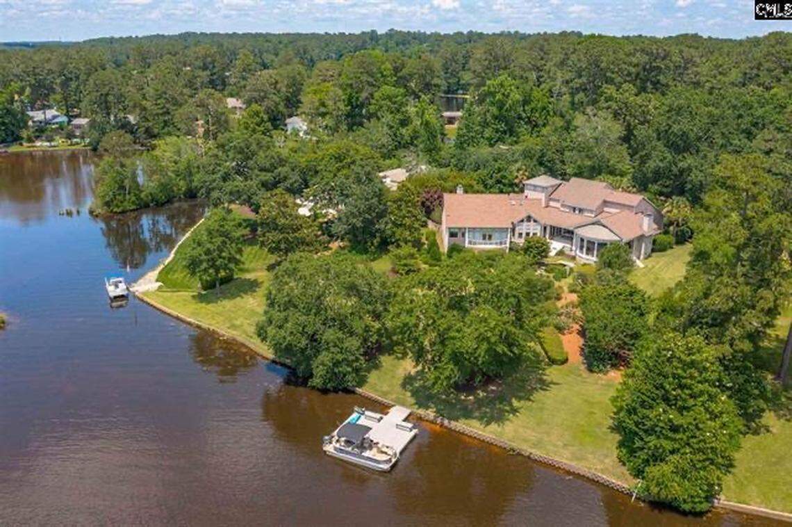 An aerial view of the home at 6045 Lakeshore Drive. At $2.35 million, this is one of the most expensive homes sold in Columbia so far this year.