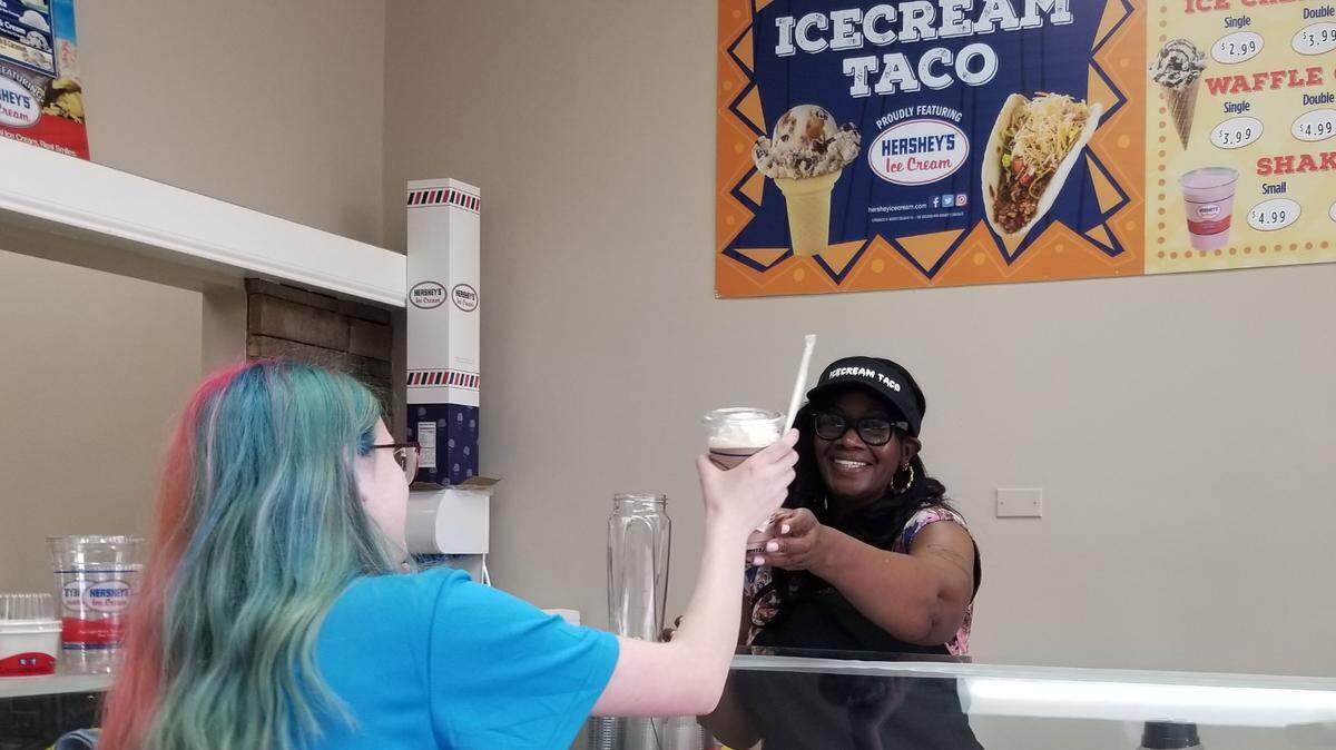 Sonia Norman, right, is opening Ice Cream Taco restaurant on Sunset Boulevard. As the name suggests, the shop will serve ice cream, shakes and other sweet treats, and also will offer a selection of tacos. It is set to open in coming weeks.