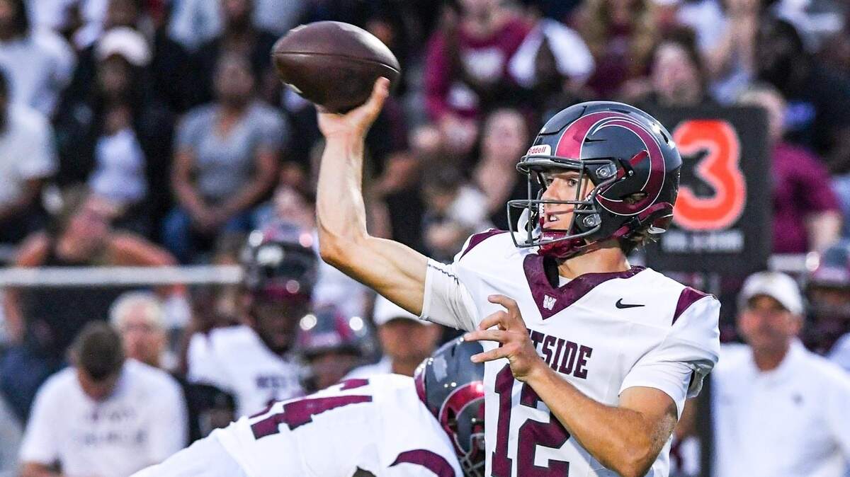 Westside High senior quarterback Cutter Woods (12)