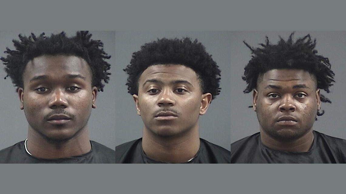 Jadar Johnson, from left, CJ Fuller and Quaven Ferguson