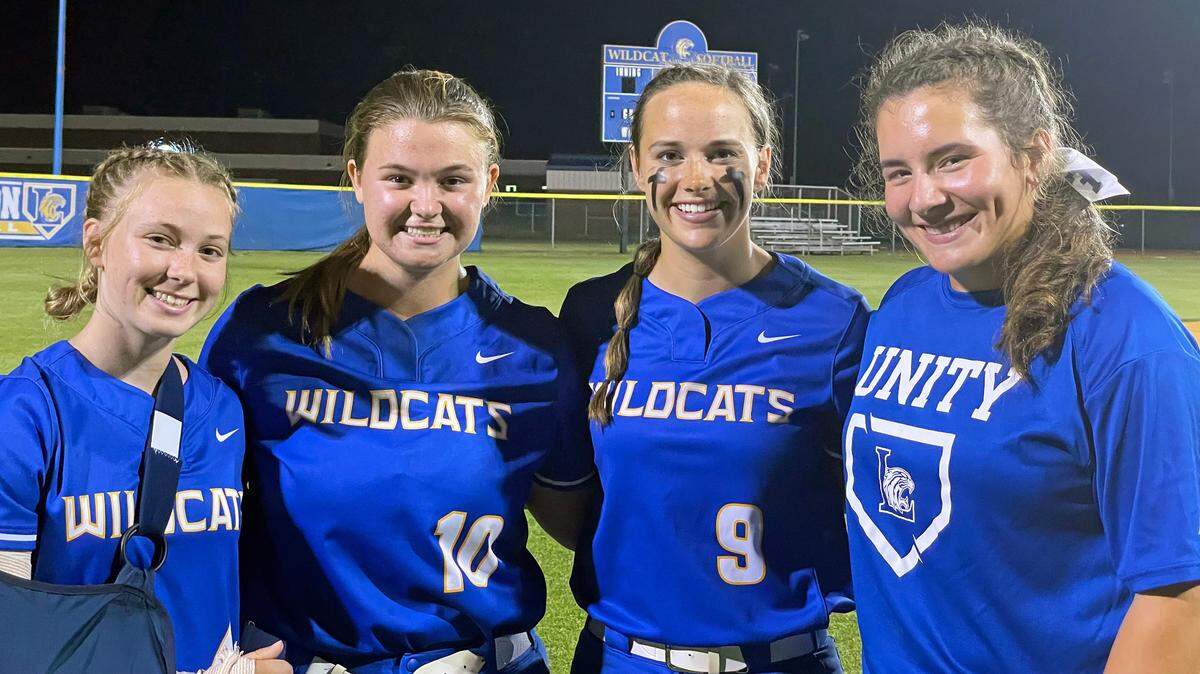 Lexington High softball seniors, from left: Peri Rouillard, Jessica Senn, Sarah Gordon and Riley Ford