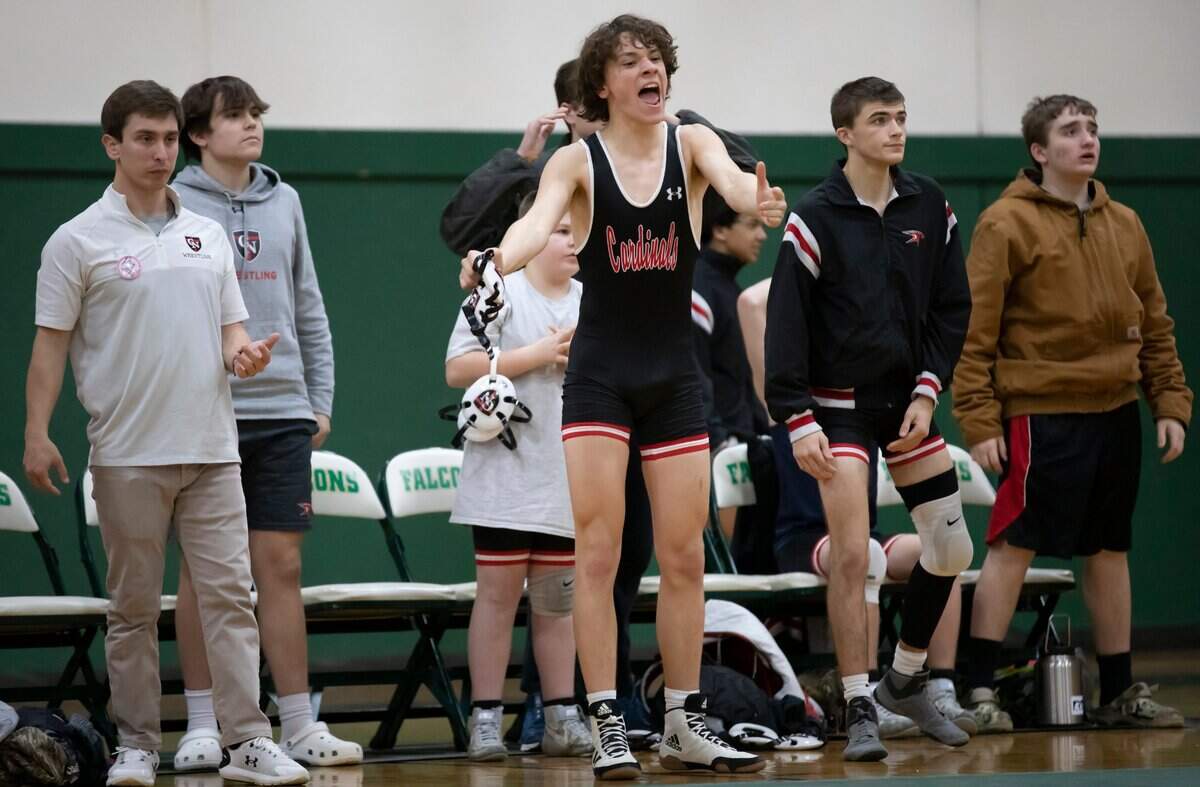 Heathwood Hall defeated Cardinal Newman and finished third in the SCISA 2022 Duals State Wrestling Tournament at Ben Lippen on Saturday, February 5, 2022.