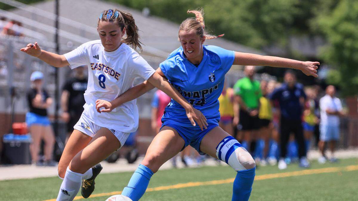 Chapin’s Lexie Kilmon (14) plays Eastside in the 2025 Class 5A Division II State Soccer Championship at Memorial Stadium in Columbia, South Carolina on Saturday, May 24, 2025.