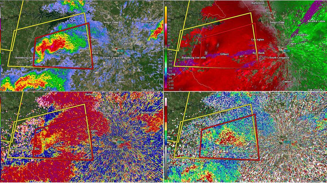 The National Weather Service issued a tornado warning for parts of Lexington County on the afternoon of Monday, May 3, 2021.