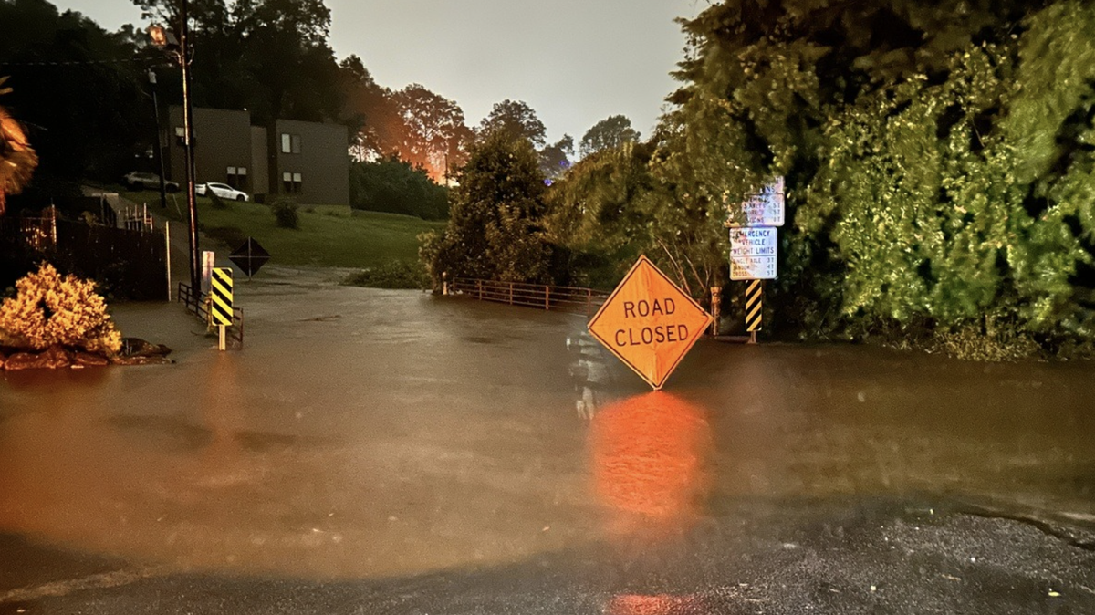 Roads were flooded in Greenville after Tropical Storm roared through the city.