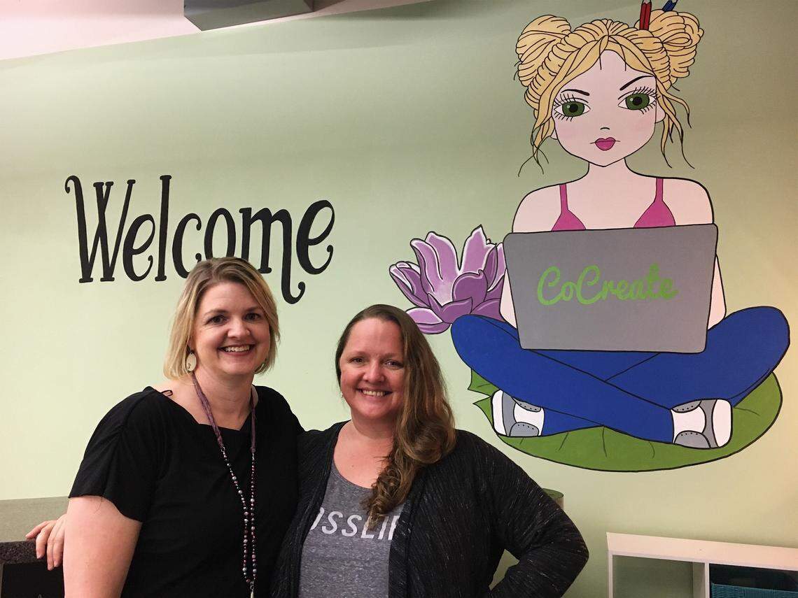 CoCreate founder Kiri Rawson and community manager Kati Horton, at the first coworking space in Lexington County.