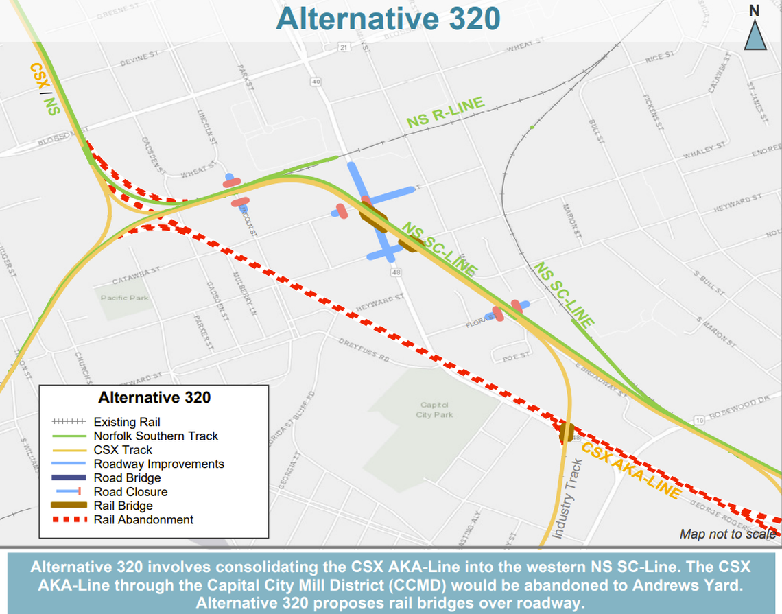 Railroad crossings in and around downtown Columbia have caused traffic congestion and safety concerns for years. City, state and federal officials say efforts to separate the rails from the roadway are moving forward. This map outlines the so-far favorite proposal from SCDOT.
