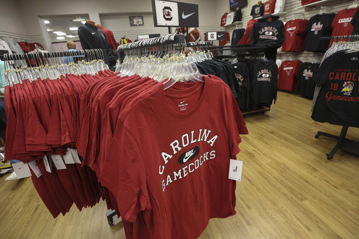 Gamecock Traditions in Lexington has Nike logo Gamecock apparel ready for customers when they open on Wednesday, July 1, 2026.
