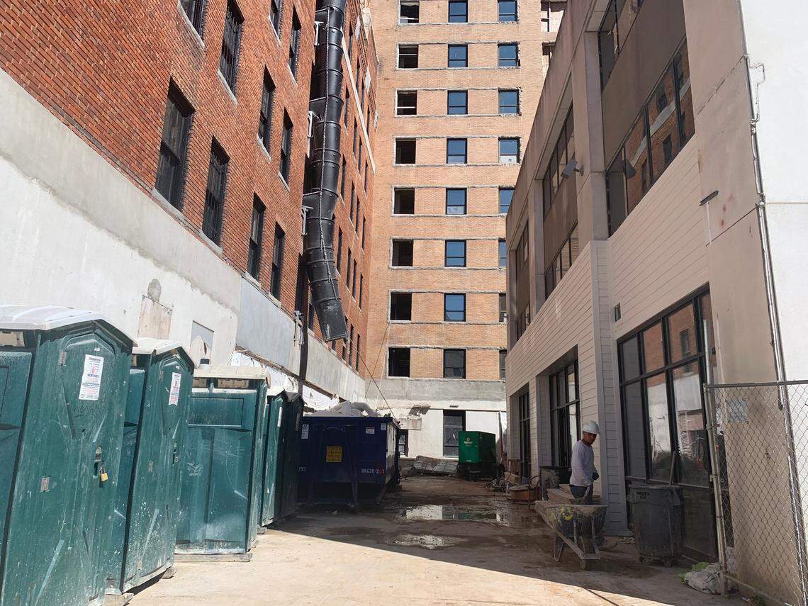 A courtyard will be on Sumter Street, between the three connecting buildings that make up The Lady apartments in downtown Columbia, S.C.
