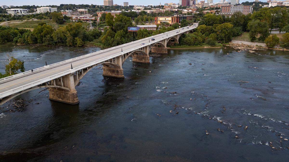 The Gervais Street bridge spans the Congaree River on Tuesday, September 10, 2024.