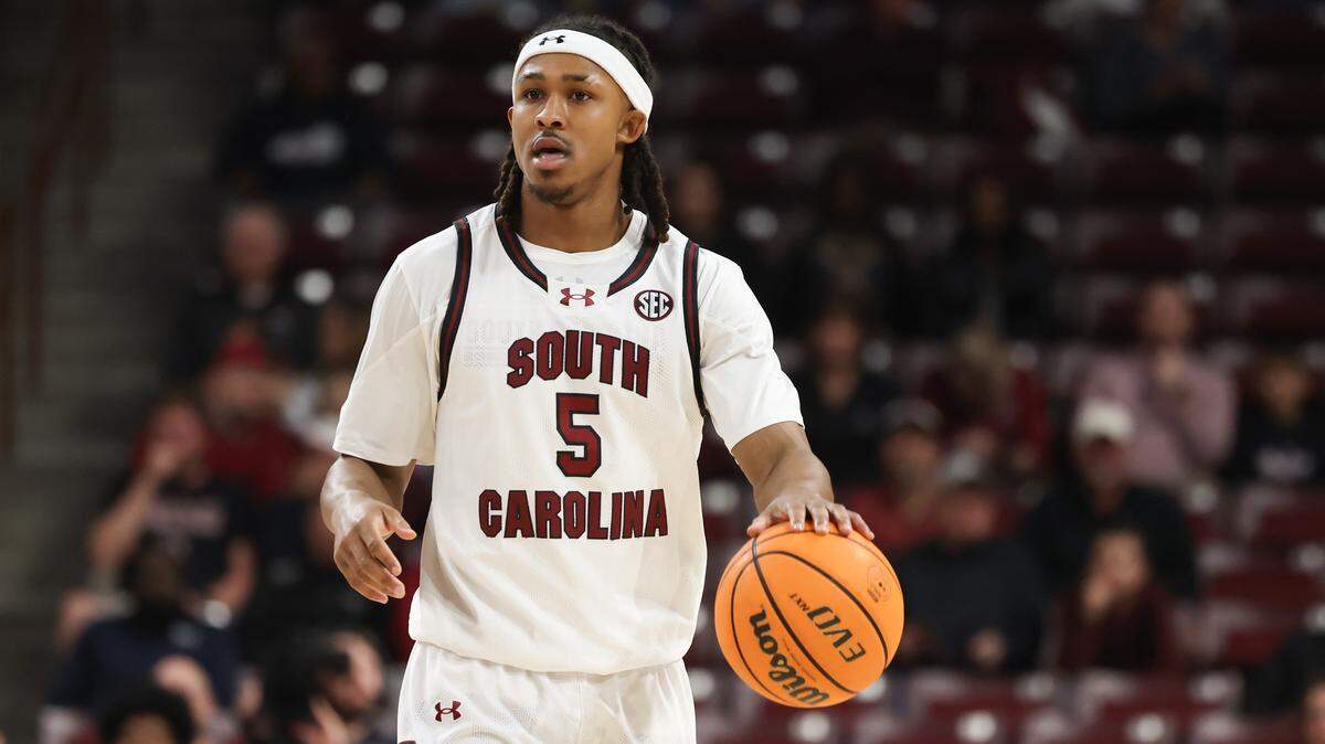 South Carolina guard Meechie Johnson is seen during a game against North Carolina A&T at Colonial Life Arena on Tuesday, Nov. 4, 2025.



