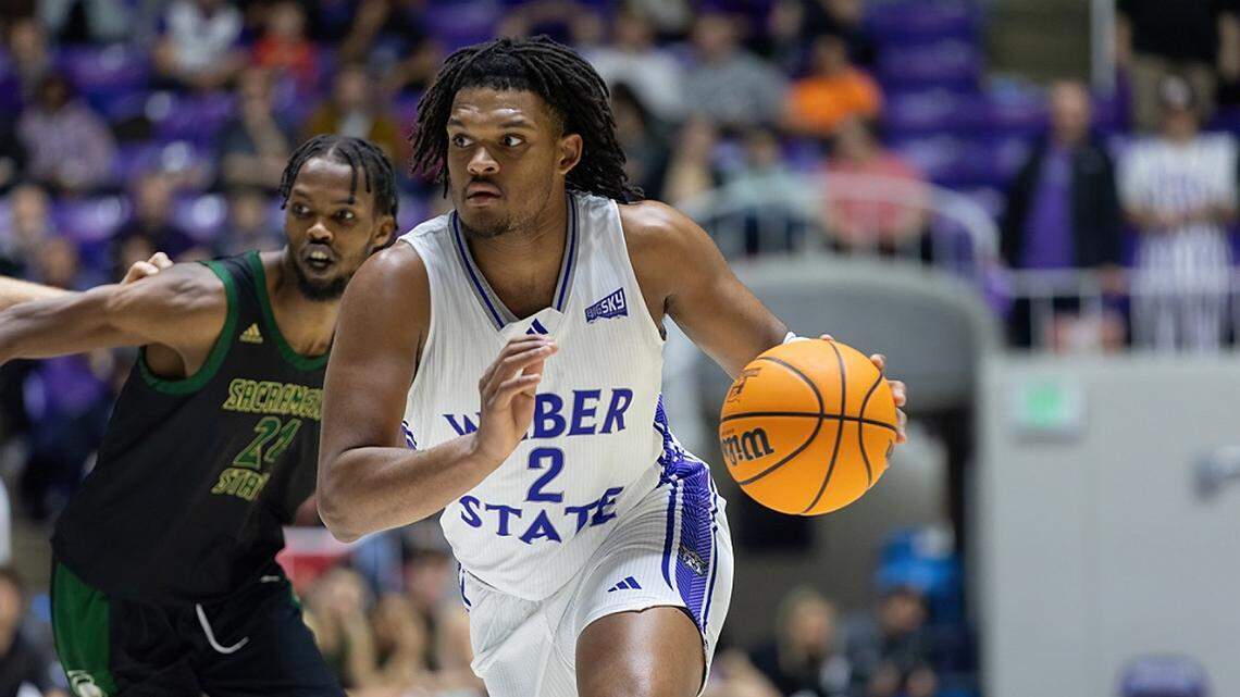 Weber State’s Dillon Jones drives to the basket during a game this season.