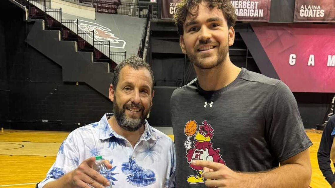 Look: Adam Sandler plays basketball with USC Gamecocks before Columbia show