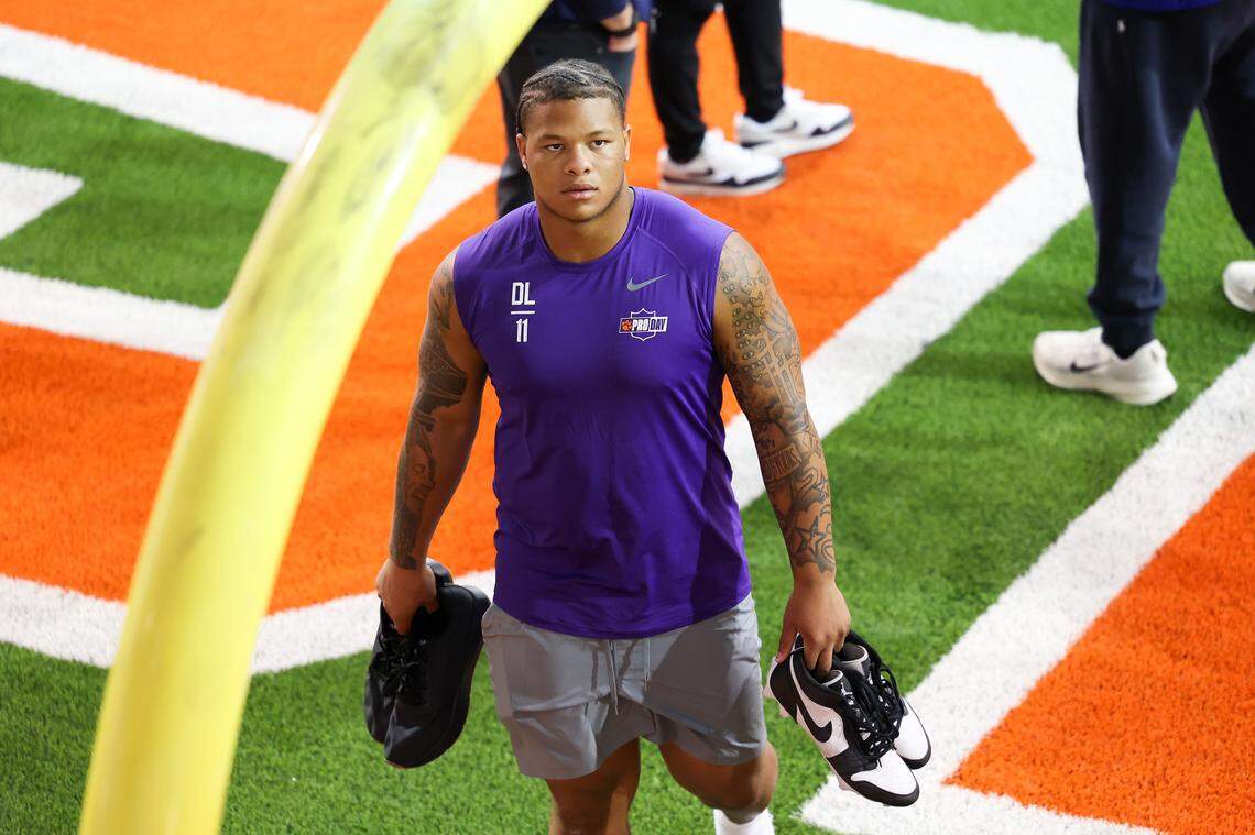 Clemson defensive tackle Peter Woods at the Tigers’ 2026 pro day
