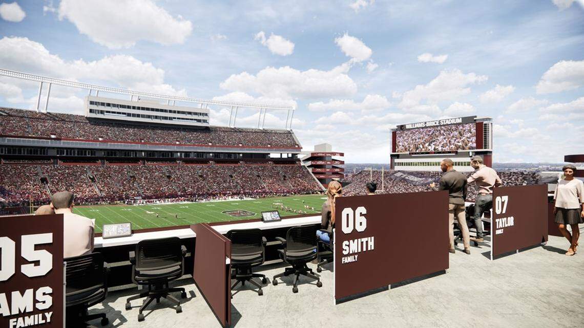A view from the future East Club loge seating area at Williams-Brice Stadium.
