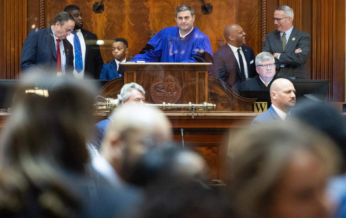 The South Carolina House of Representatives speaker Murrell Smith Jr., R-Sumter, presides over seat assignments at the South Carolina State House on Tuesday, December 3, 2024. 