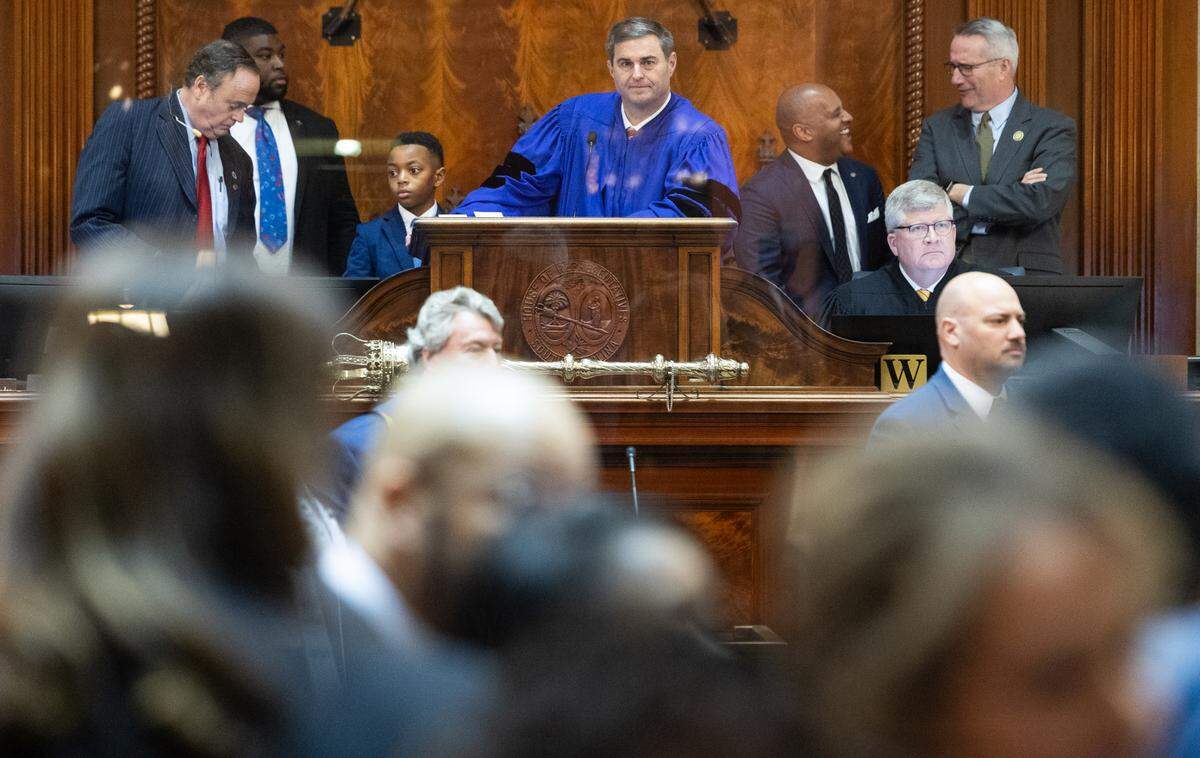 The South Carolina House of Representatives speaker Murrell Smith, Jr., R-Sumter, presides over seat assignments at the South Carolina State House on Tuesday, December 3, 2024.