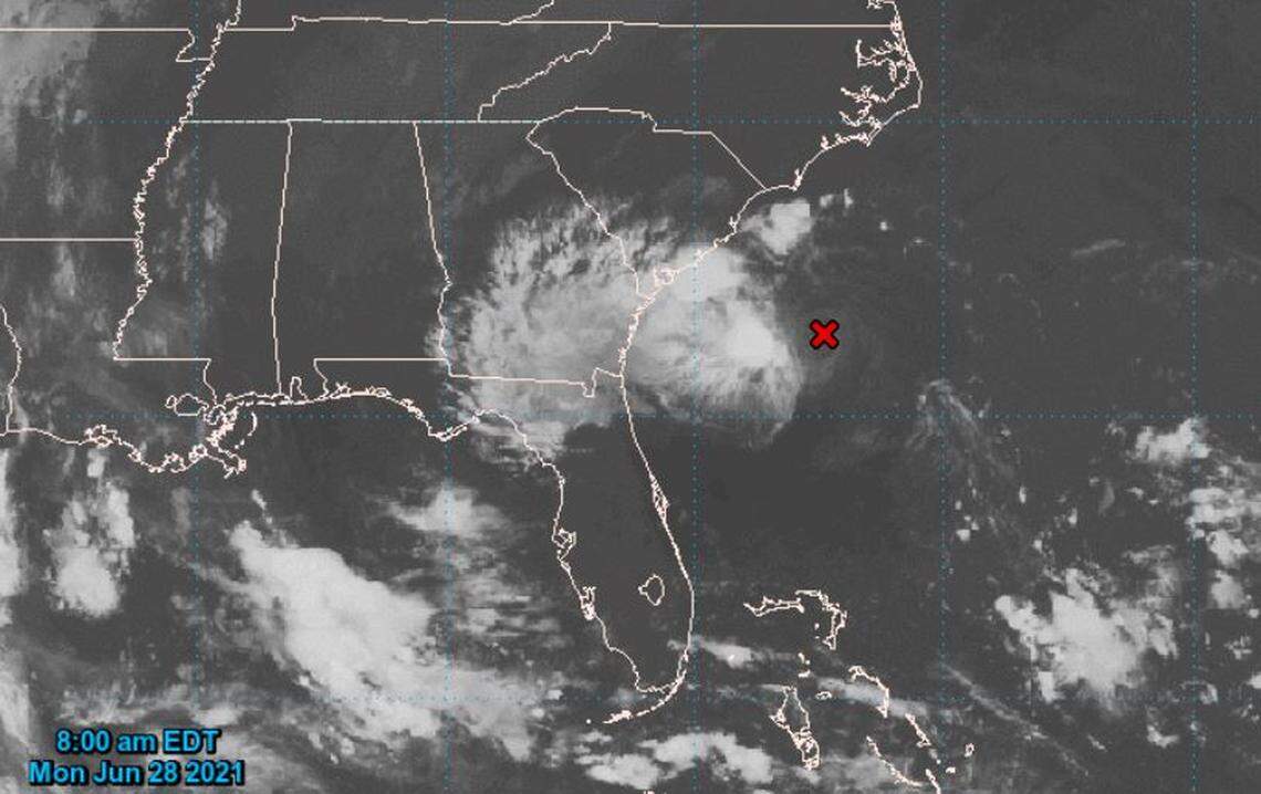 A tropical disturbance is off the coast of South Carolina and forecast to move inland, according to the National Weather Service.