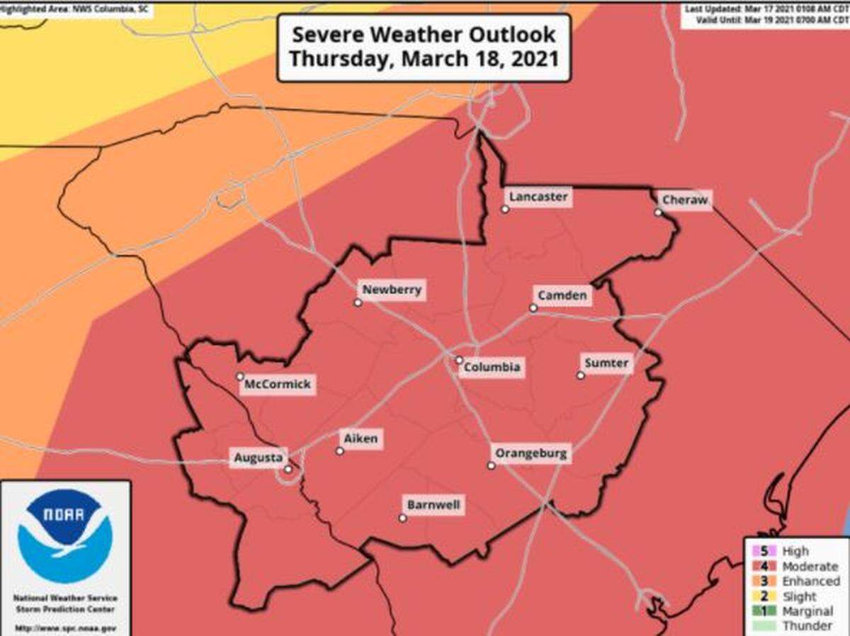 The chances increased that severe weather will affect the Midlands.