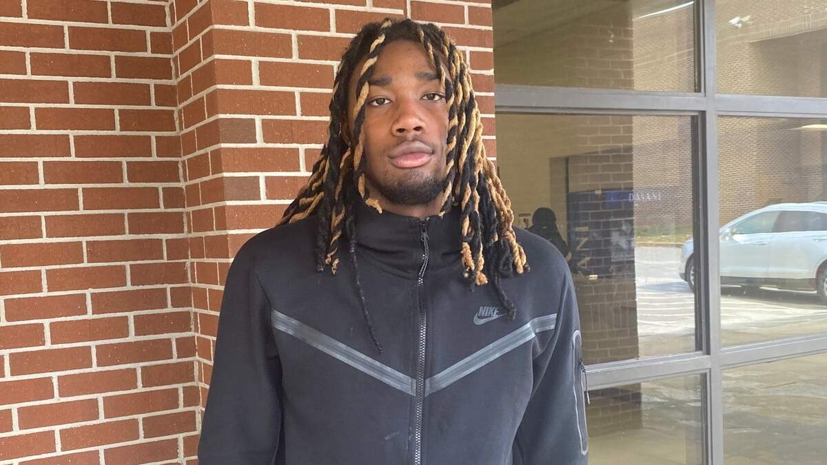 Incoming South Carolina wide receiver CJ Adams outside of Pebblebrook High School in Mableton, Georgia.