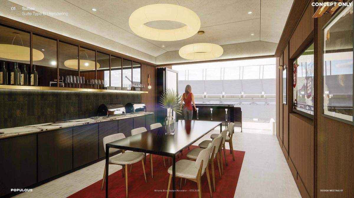 A look at the vision for the future suite spaces at Williams-Brice Stadium.