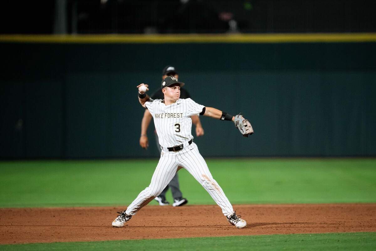 JD Stein during the Deacons' game against the Pitt Panthers on Wednesday, May 20th, 2026 in the second round of the ACC Baseball Tournament at Truist Field in Charlotte, NC.