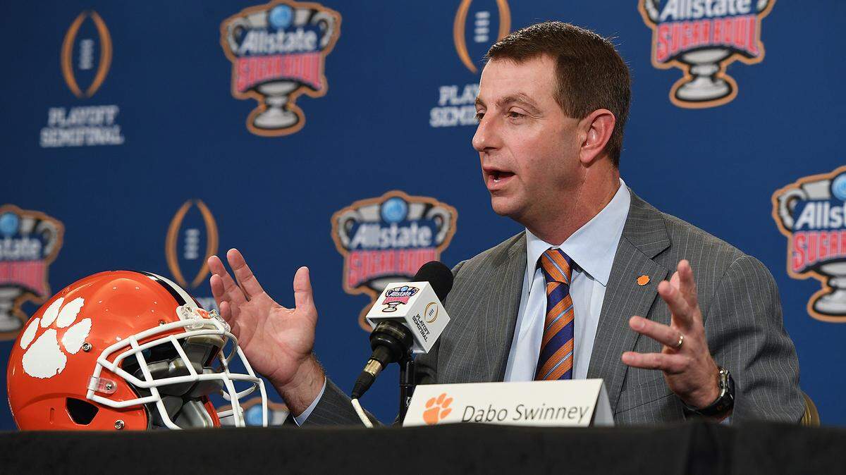 Clemson coach Dabo Swinney will meet with the media Thursday, July 19 in Charlotte.