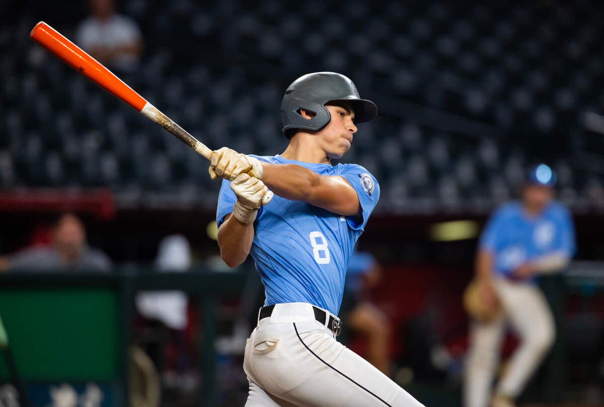 Jul 1, 2024; Phoenix, AZ, USA; Newnan High School infielder Dax Kilby during the Perfect Game National Showcase high school baseball game at Chase Field.