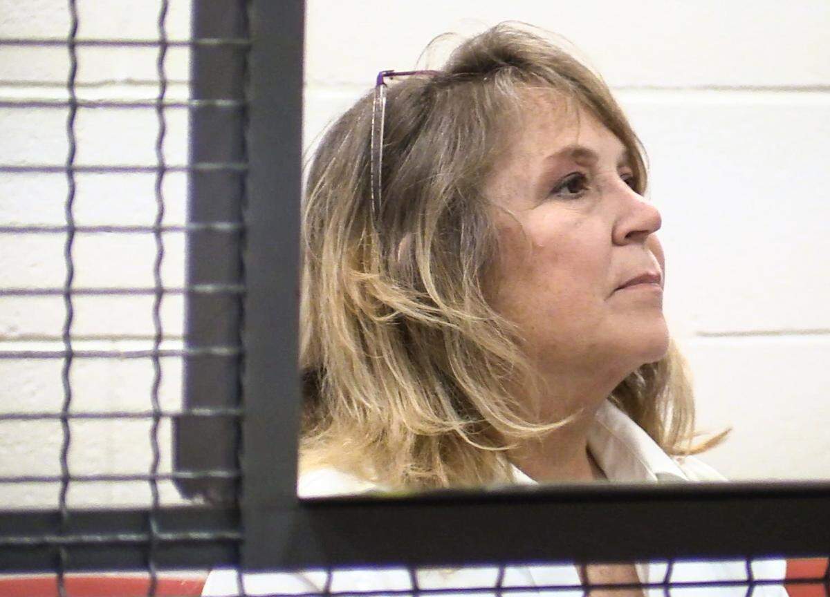 Former Colleton County Clerk of Court Becky Hill sits at Alvin S. Glenn Detention Center on Wednesday, May, 14, 2025, for a bond hearing.