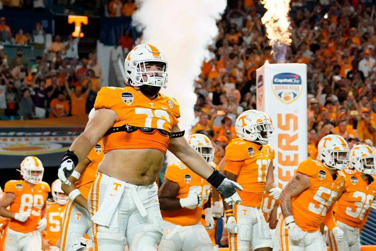 Clemson offered a scholarship to Addison Nichols (72), a transfer portal offensive lineman from Tennessee, and had him on campus for a visit. But Nichols opted to commit to Arkansas instead.
