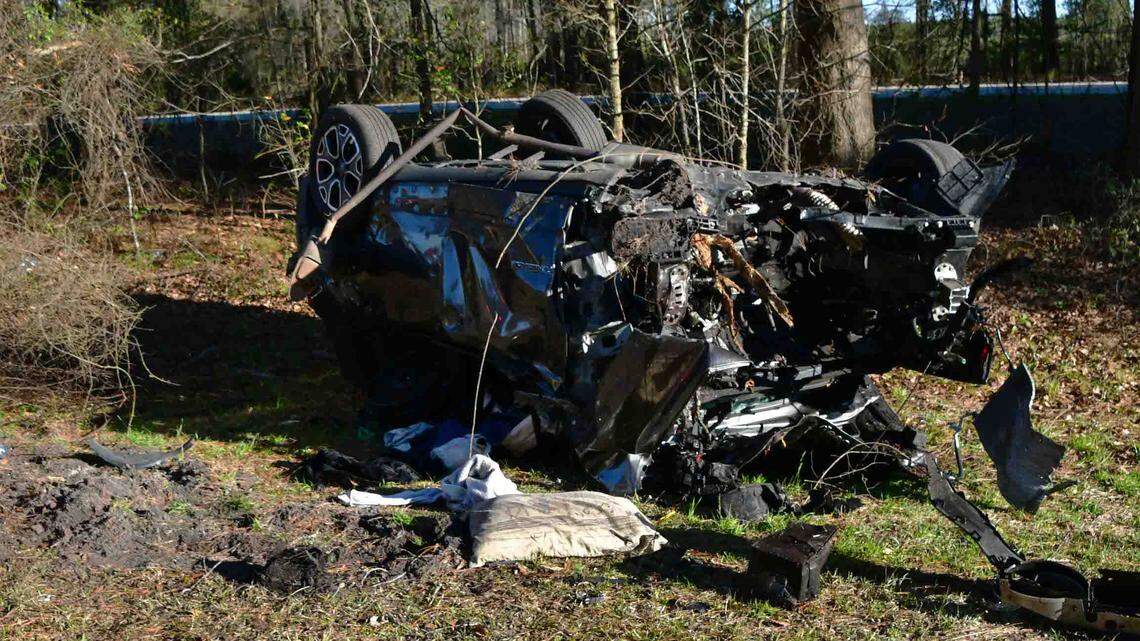 A Jeep lost its engine before the vehicle part hit an SUV on a South Carolina interstate, officials said.